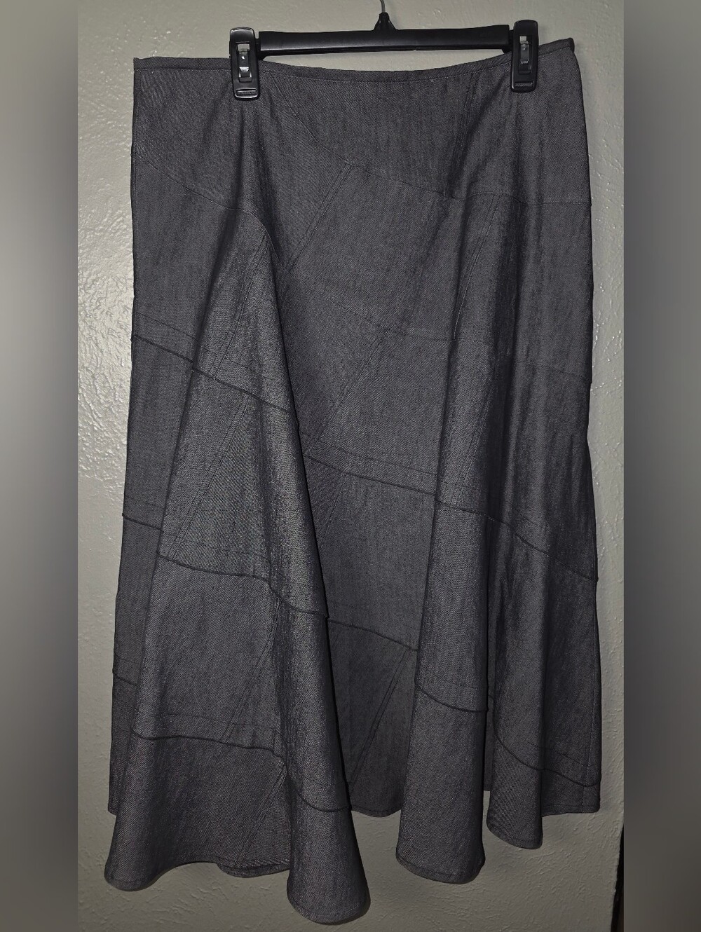 Sandro Sportswear Black Cotton Blend Stretch Skirt Size 14